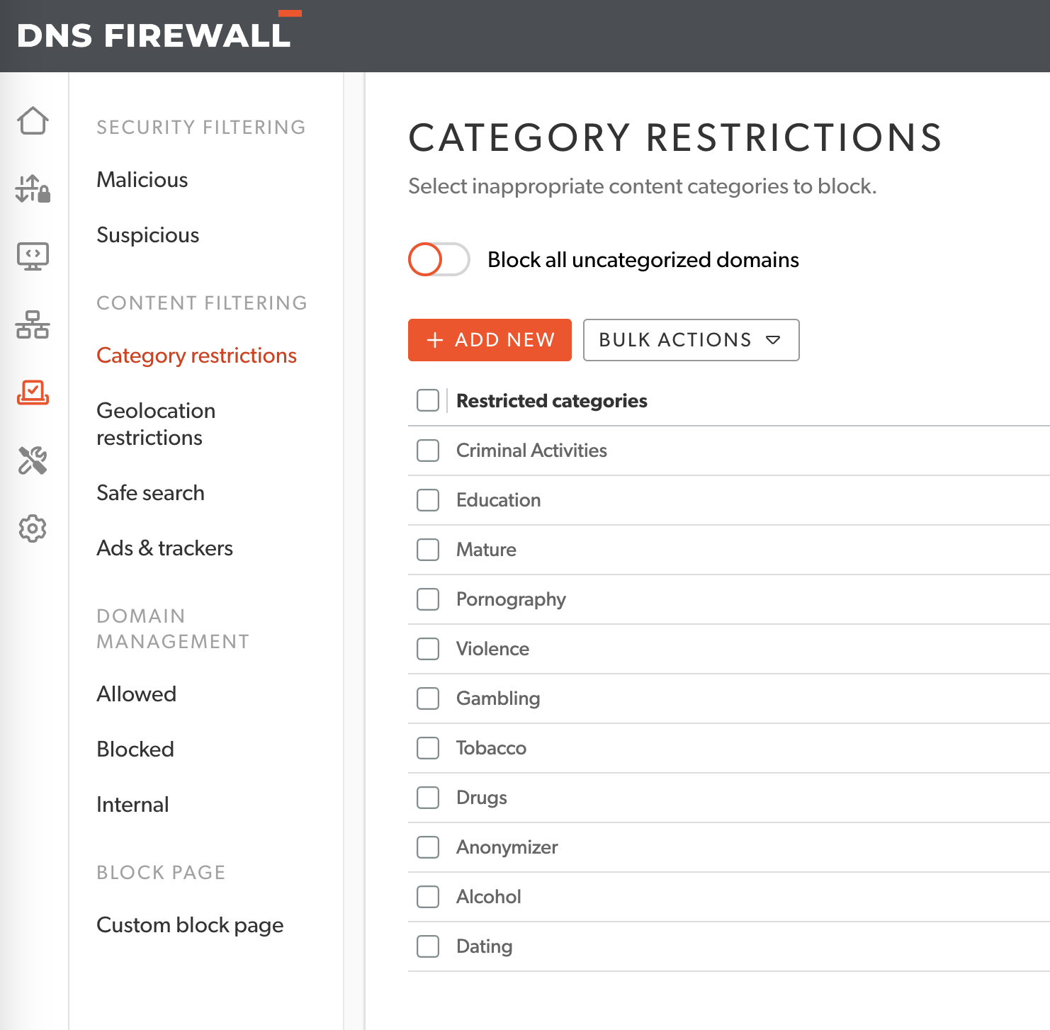 INAPPROPRIATE CONTENT CATEGORY